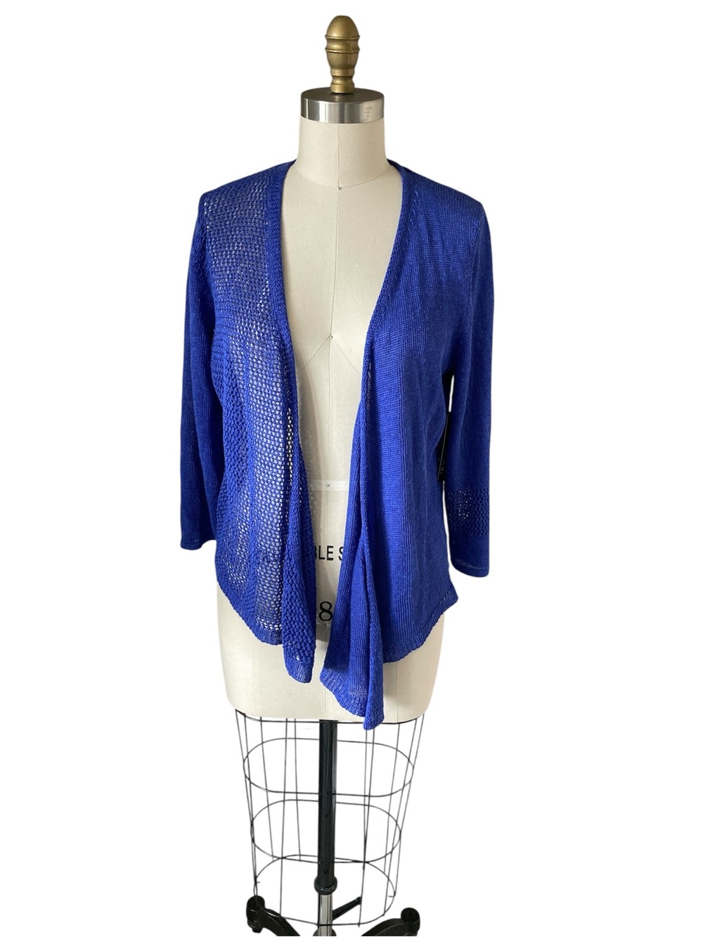 NIC+ZOE Open-Front Dazzling Blue Lightweight Cardigan